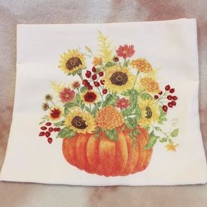 Pumpkin Flour Bouquet Designer Flour Sack Dish Towel NWT 28”X36” %100 Cotton USA
